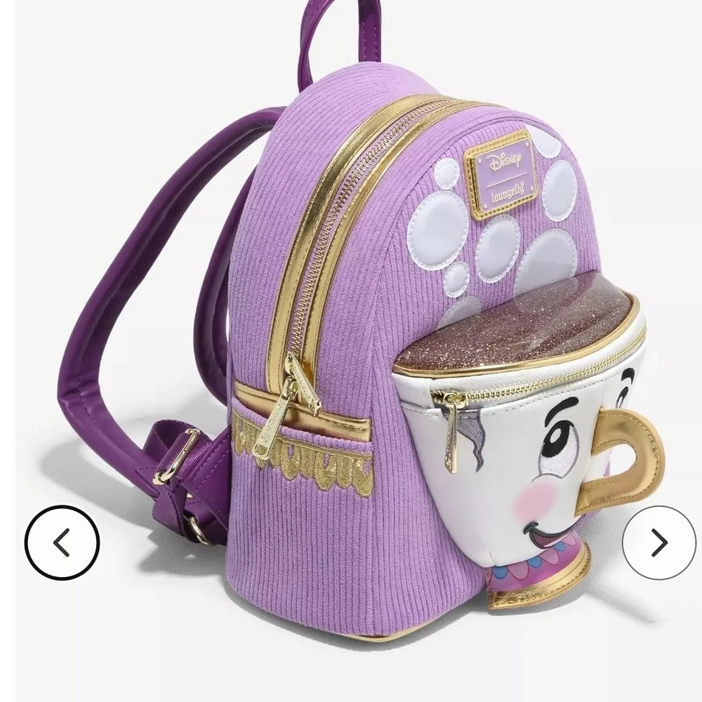Disney Beauty & the Beast Chip Corduroy LOUNGEFLY Mini Backpack